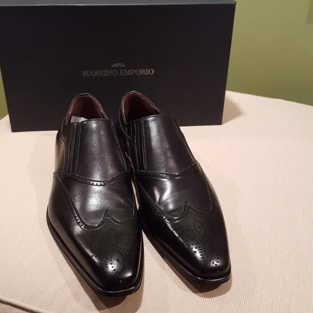 NIB Men Black leather Massimo Emporio 9.5M